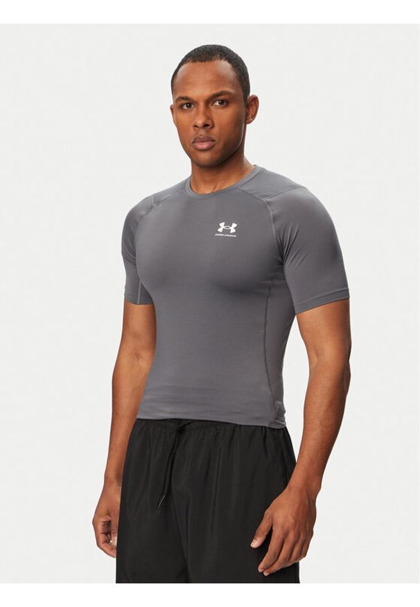 Under Armour Koszulka techniczna Ua HeatGear® Armour 1361518 Szary Slim Fit. Kolor: szary. Materiał: syntetyk