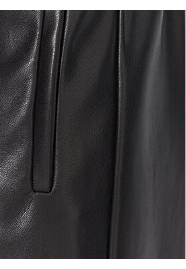 Marella Spodnie z imitacji skóry Anello 2525786062 Czarny Wide Leg. Kolor: czarny. Materiał: skóra