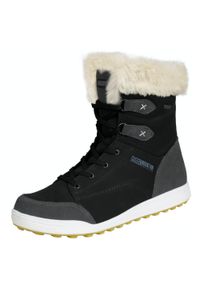 GUGGEN MOUNTAIN - Damskie buty zimowe prawdziwa skóra sztuczne futro. Kolor: czarny. Materiał: futro, skóra. Sezon: zima. Styl: sportowy, elegancki