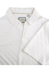 Męska Koszulka Polo z Dekoltem Bez Guzików - Brave Soul - Kość Słoniowa. Okazja: na co dzień. Typ kołnierza: polo. Kolor: biały. Materiał: elastan, poliester. Styl: casual #2