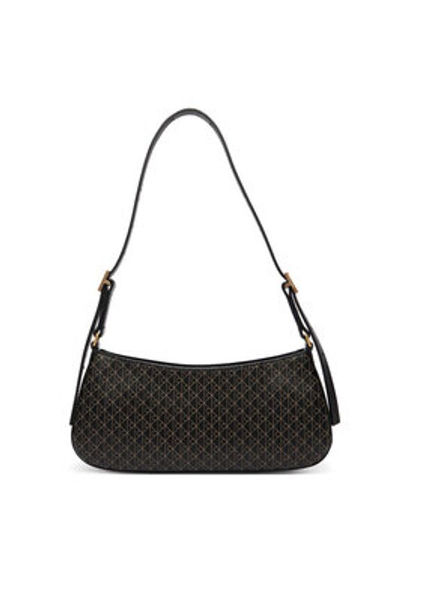 Calvin Klein Torebka Emblem Aop Small Shoulder Bag LV04F3324G Czarny. Kolor: czarny. Materiał: skórzane