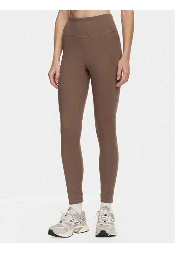 Reebok Legginsy RK25975CCW Brązowy Slim Fit. Kolor: brązowy. Materiał: syntetyk