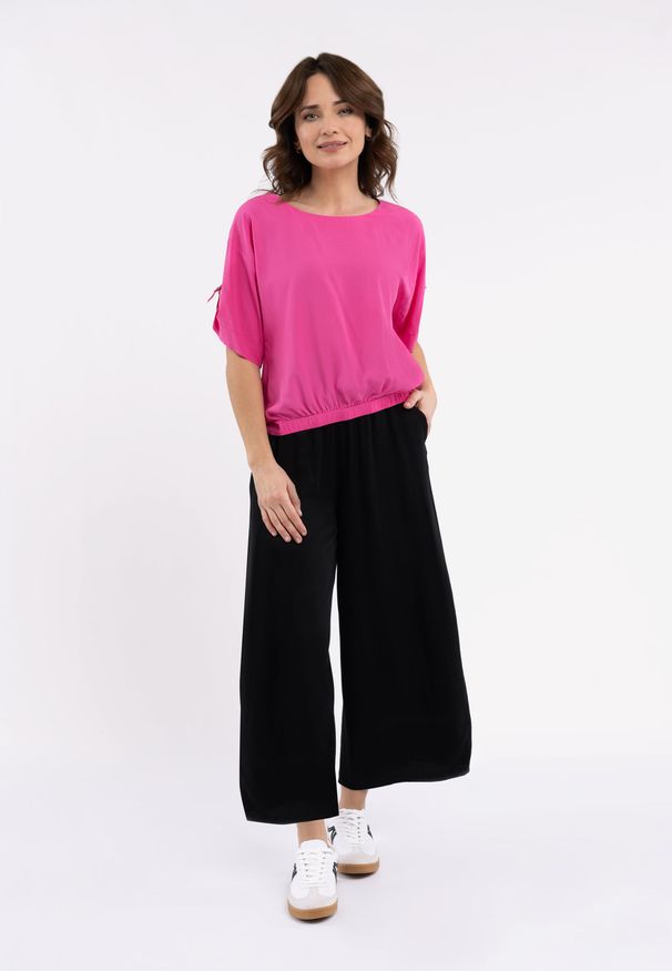 Volcano - Bluzka z krótkim rękawem C-MISTA. Materiał: wiskoza, materiał. Długość rękawa: krótki rękaw. Długość: krótkie. Wzór: gładki. Sezon: lato