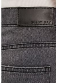 Noisy may - Noisy May Szorty jeansowe damskie kolor szary gładkie high waist. Okazja: na co dzień. Stan: podwyższony. Kolor: szary. Materiał: jeans. Wzór: gładki. Styl: casual #3