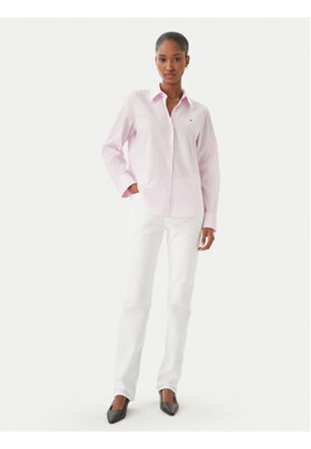 TOMMY HILFIGER - Tommy Hilfiger Koszula WW0WW47169 Różowy Regular Fit. Kolor: różowy. Materiał: bawełna