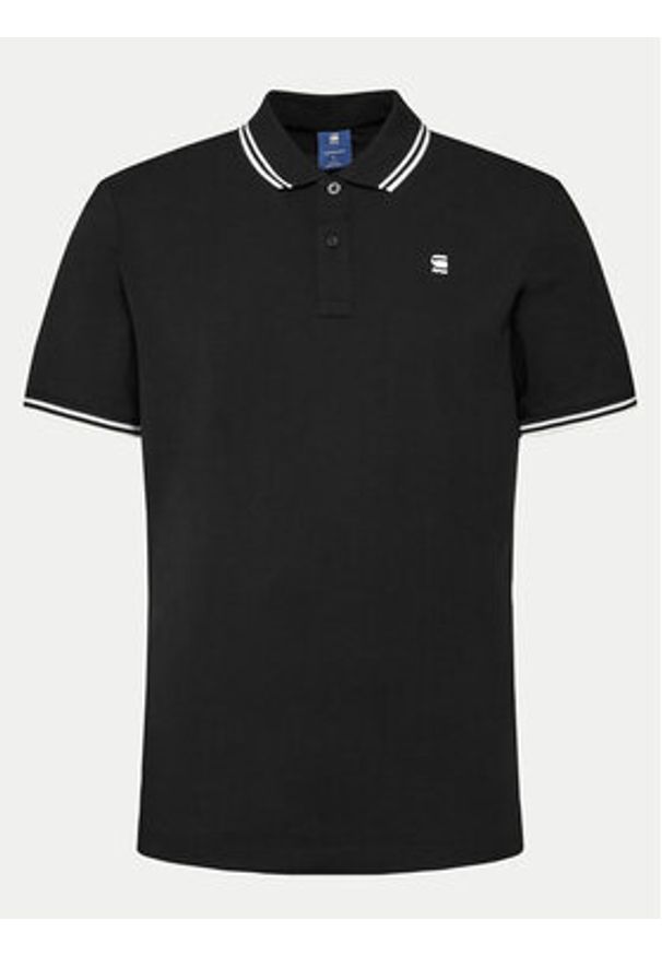 G-Star RAW - G-Star Raw Polo Dunda D17127-5864 Czarny Slim Fit. Typ kołnierza: polo. Kolor: czarny. Materiał: bawełna