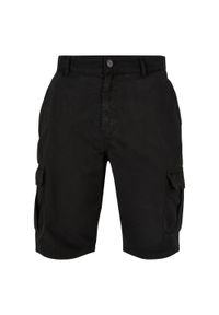 Urban Classics - Spodenki Męskie Bermudy Gładkie Cargo. Kolor: czarny. Wzór: gładki. Sport: turystyka piesza #1