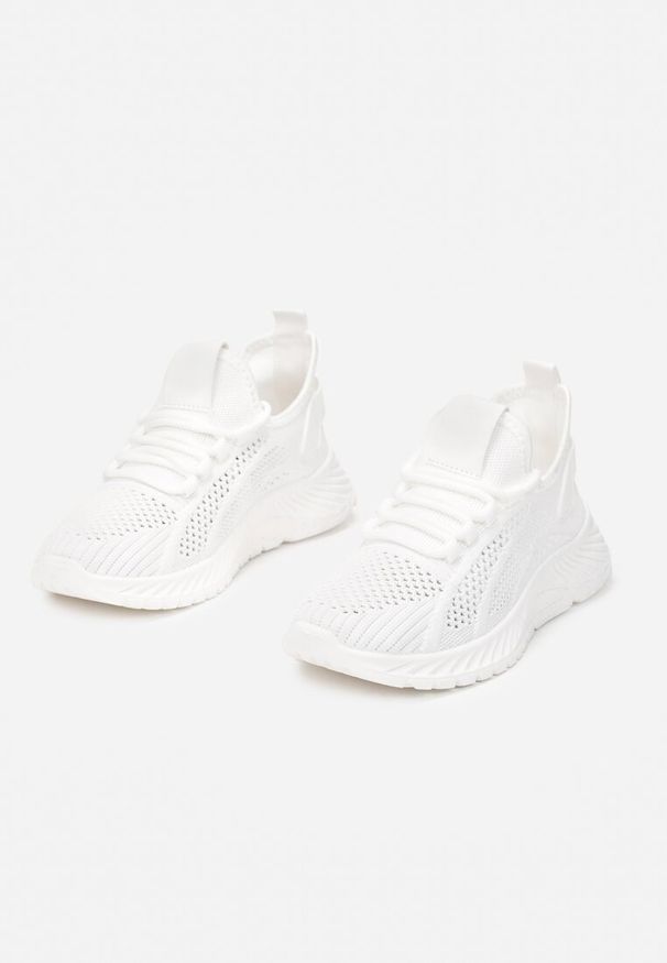 Born2be - Białe Buty Sportowe Elona. Zapięcie: bez zapięcia. Kolor: biały. Materiał: jeans, materiał. Wzór: aplikacja. Obcas: na płaskiej podeszwie