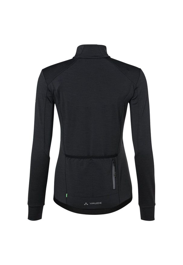 Vaude - Damska bluzka z długim rękawem z połową zamka VAUDE Kuro. Kolor: czarny. Długość rękawa: długi rękaw. Długość: długie. Sport: kolarstwo
