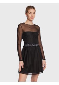 Calvin Klein Jeans Sukienka codzienna J20J220350 Czarny Slim Fit. Okazja: na co dzień. Kolor: czarny. Materiał: syntetyk. Typ sukienki: proste. Styl: casual #1