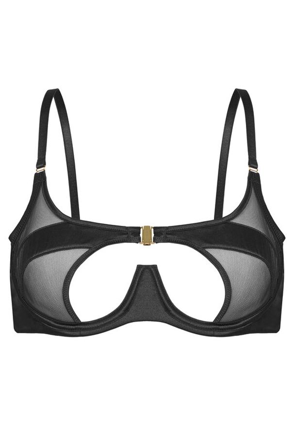 Hunkemöller Biustonosz z fiszbiną Vienna 301821 Czarny. Kolor: czarny. Materiał: syntetyk