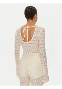 GESTUZ - Gestuz Bluzka Lica 10909128 Écru Slim Fit. Materiał: syntetyk #4