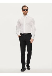 Karl Lagerfeld - KARL LAGERFELD Koszula 605008 Biały Slim Fit. Typ kołnierza: dekolt w karo. Kolor: biały. Materiał: bawełna #4