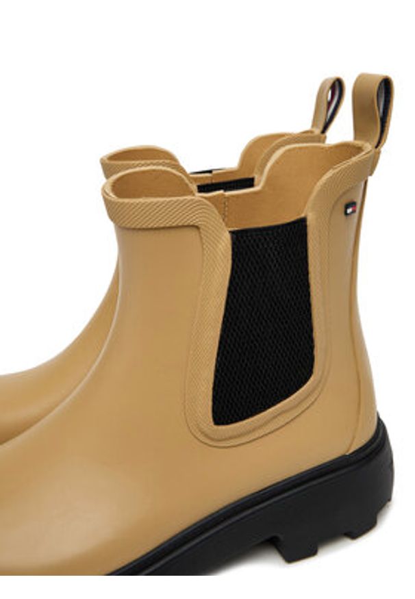 TOMMY HILFIGER - Tommy Hilfiger Kalosze Rubber Flag Cleated FW0FW08637 Brązowy. Kolor: brązowy. Materiał: guma