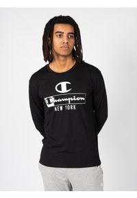 Champion - Longsleeve treningowy męski. Kolor: czarny. Materiał: bawełna. Długość rękawa: długi rękaw