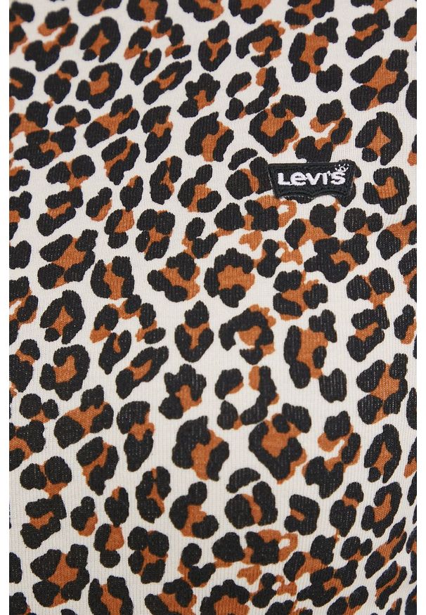 Levi's® - Levi's T-shirt bawełniany kolor brązowy. Okazja: na spotkanie biznesowe. Kolor: brązowy. Materiał: bawełna. Styl: biznesowy