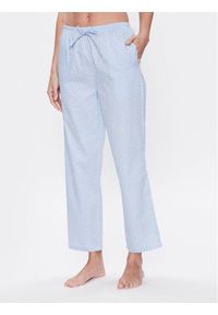 Seidensticker Spodnie piżamowe Woven Satin Pajama Pant Niebieski Straight Fit. Kolor: niebieski. Materiał: bawełna #1