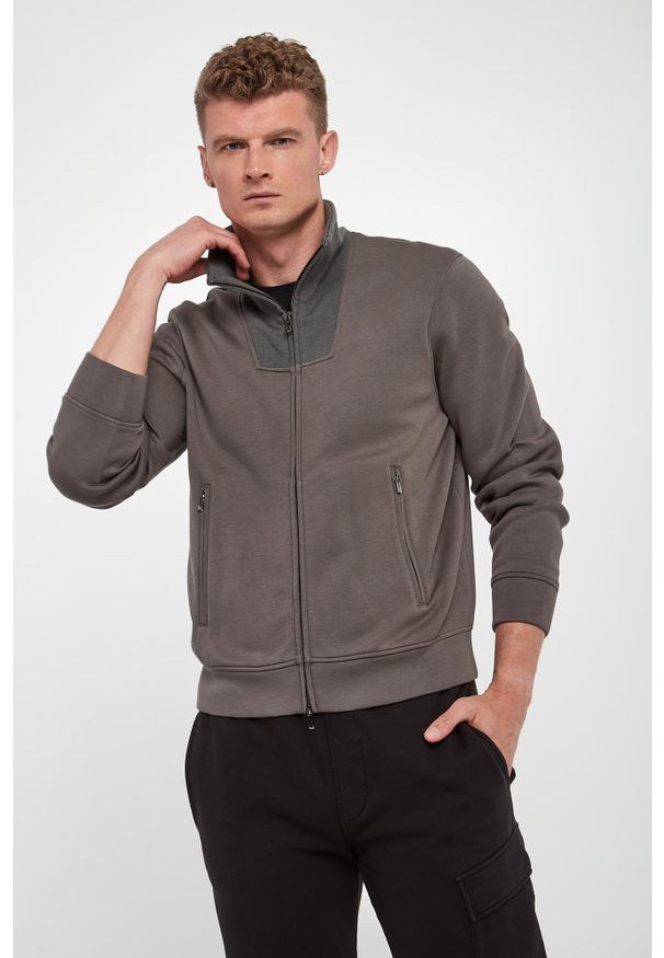 Emporio Armani - Bluza męska gładka EMPORIO ARMANI. Wzór: gładki