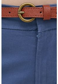 only - Only spodnie damskie fason chinos medium waist. Kolor: niebieski. Materiał: bawełna