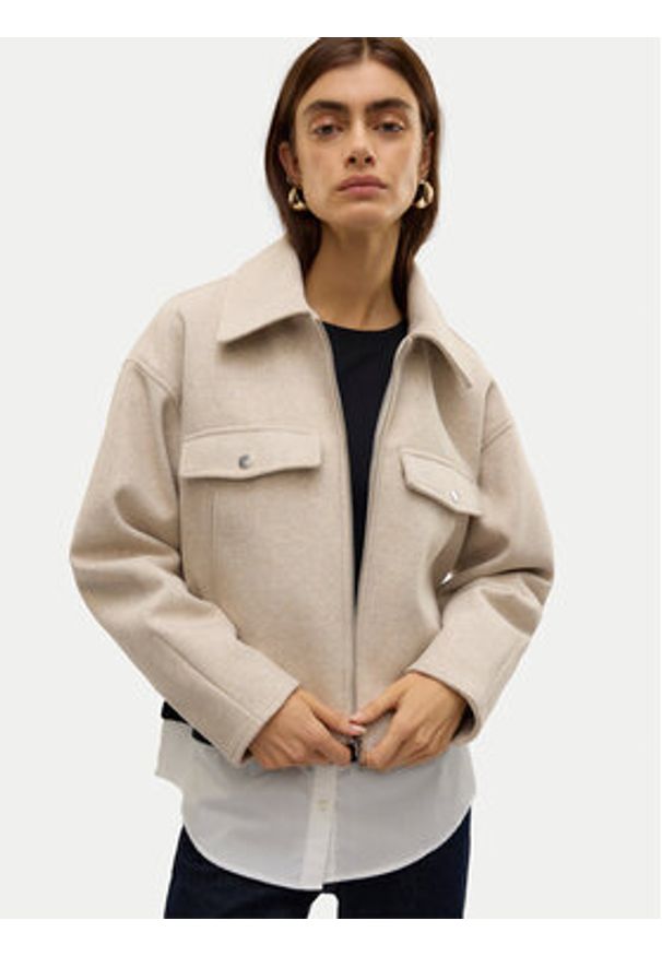 Vero Moda Kurtka przejściowa Fortune 10321977 Beżowy Regular Fit. Kolor: beżowy. Materiał: syntetyk