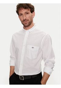 GANT - Gant Koszula Poplin 3000100 Biały Regular Fit. Kolor: biały. Materiał: bawełna #5