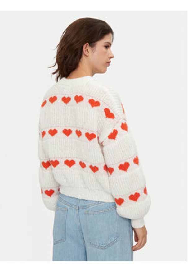 Pieces Sweter Nove 17152014 Écru Regular Fit. Materiał: syntetyk