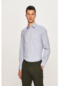 Marc O'Polo - Koszula. Typ kołnierza: polo. Kolor: niebieski. Materiał: tkanina. Wzór: gładki. Styl: klasyczny #4