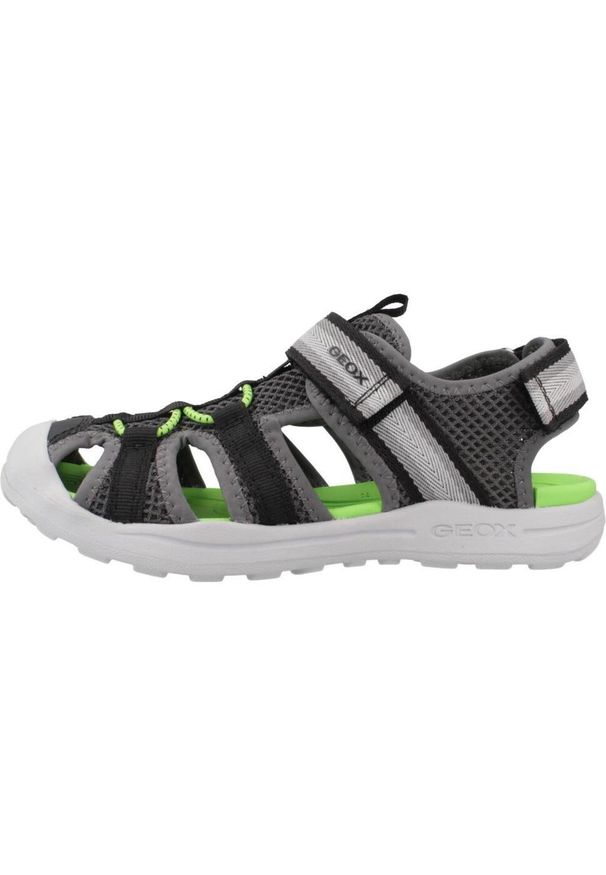 Geox - Sandały GEOX J VANIETT BOY Szary. Kolor: szary. Materiał: syntetyk, tkanina. Sport: turystyka piesza