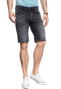 Mustang - SPODENKI MĘSKIE MUSTANG Chicago Short DENIM BLACK 1007116 4000 683. Materiał: denim