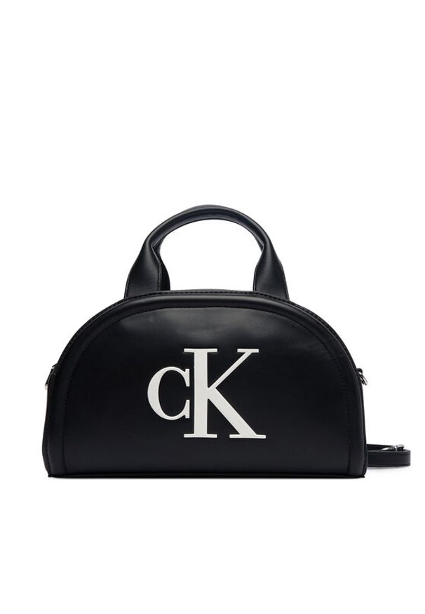 Calvin Klein Torebka Bold Ck Dome Crossbody LV04F3895G Czarny. Kolor: czarny. Materiał: skórzane
