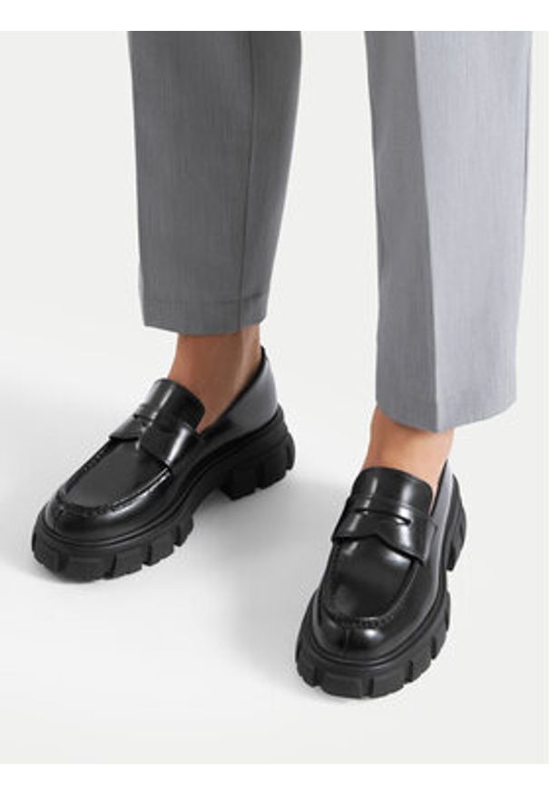 Badura Loafersy ELANA-01WI-002 Czarny. Kolor: czarny. Materiał: skóra, lakier