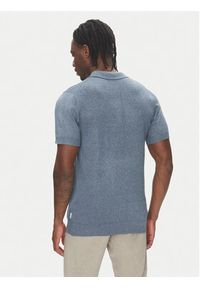 Lindbergh Polo 30-800159 Niebieski Slim Fit. Typ kołnierza: polo. Kolor: niebieski. Materiał: wiskoza