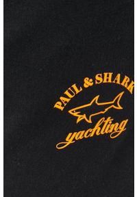 PAUL & SHARK - Paul&Shark spodnie dresowe męskie kolor czarny z nadrukiem. Kolor: czarny. Materiał: dresówka. Wzór: nadruk #3