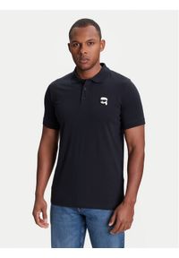 Karl Lagerfeld - KARL LAGERFELD Polo 745710 553224 Granatowy Regular Fit. Typ kołnierza: polo. Kolor: niebieski. Materiał: bawełna