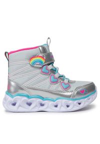 skechers - Skechers Kozaki Heart Lights Sweet Styling 302668L/SMLT Srebrny. Kolor: srebrny #1