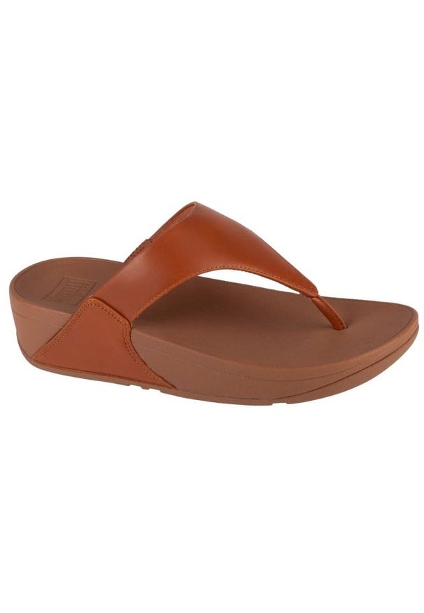 Japonki FitFlop W I88-592 brązowe. Kolor: brązowy. Materiał: skóra, guma. Sezon: lato