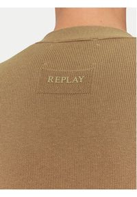 Replay - REPLAY Kardigan UK4456.000.G23138B Beżowy Regular Fit. Kolor: beżowy. Materiał: bawełna