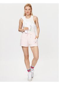 Tommy Jeans Szorty sportowe DW0DW15870 Różowy Relaxed Fit. Kolor: różowy. Materiał: bawełna