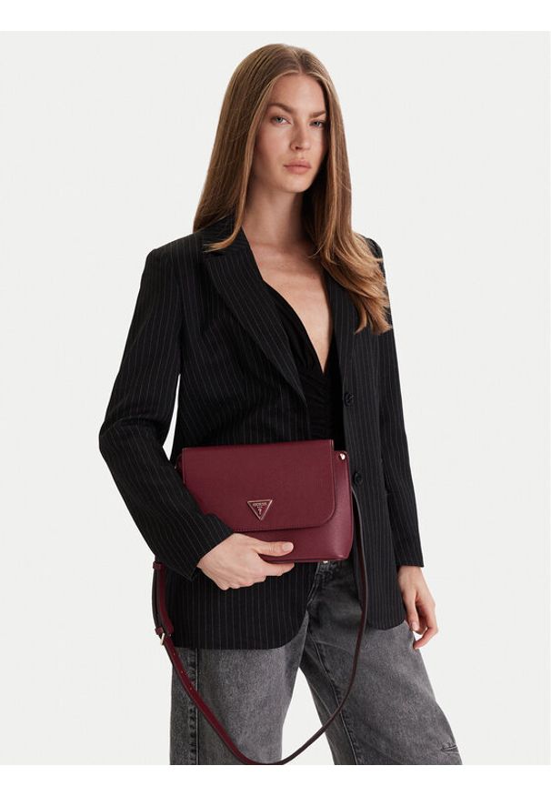 Guess Torebka Meridian II HWBG69 74200 Bordowy. Kolor: czerwony. Materiał: skórzane