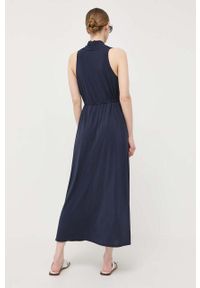Max Mara Leisure sukienka kolor granatowy maxi rozkloszowana. Kolor: niebieski. Materiał: dzianina. Długość: maxi #5