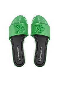 Calvin Klein Jeans Klapki Flat Sandal Slide Mg Met YW0YW01348 Zielony. Kolor: zielony #3