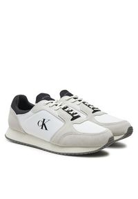 Calvin Klein Jeans Sneakersy Retro Sock Runner Mg Wmm YM0YM01152 Biały. Kolor: biały. Materiał: skóra #6