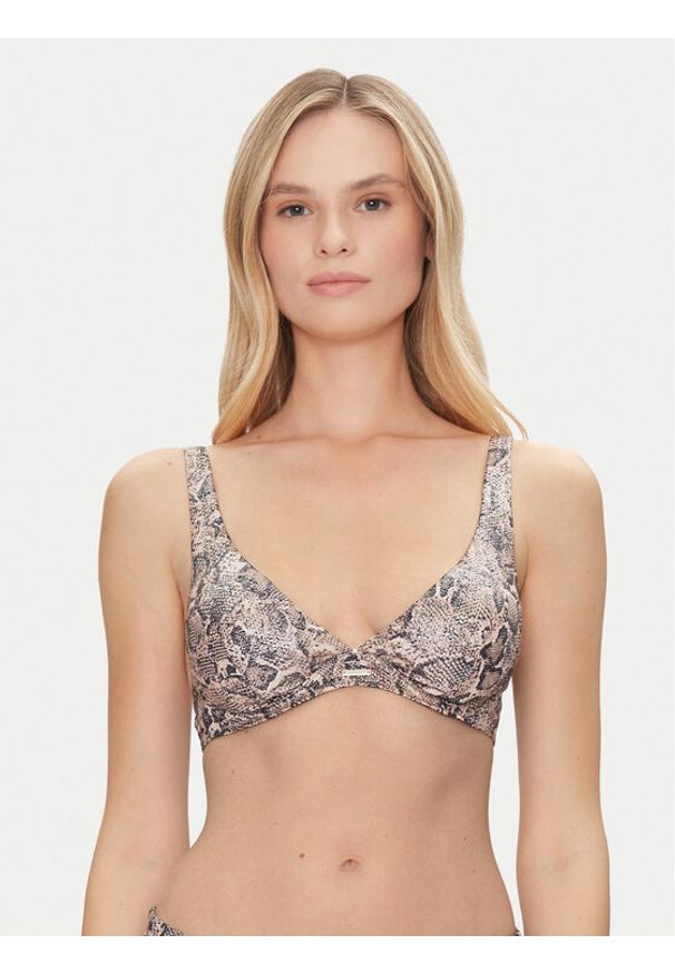 JOOP! Góra od bikini 10224332 Beżowy. Kolor: beżowy. Materiał: syntetyk