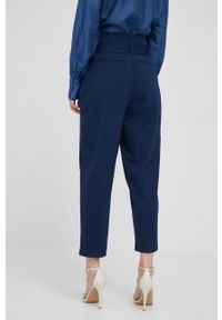 Lauren Ralph Lauren spodnie 200861985001 damskie kolor granatowy proste high waist. Stan: podwyższony. Kolor: niebieski. Materiał: dzianina. Wzór: gładki #3