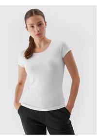 4f - 4F T-Shirt 4FAW23TTSHF0906 Biały Slim Fit. Kolor: biały. Materiał: bawełna