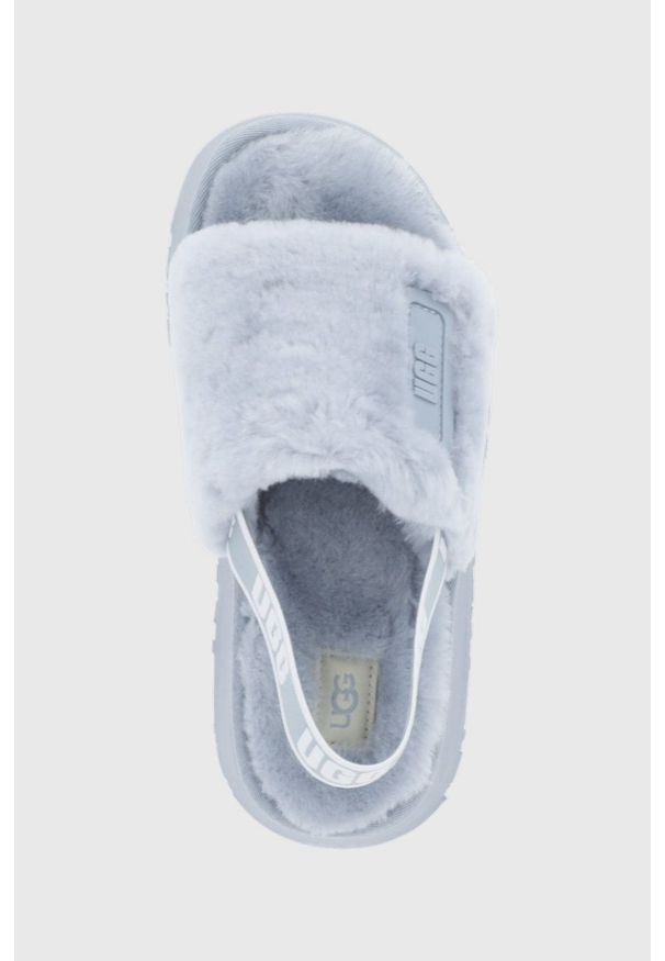 Ugg - UGG - Kapcie wełniane Disco. Kolor: szary. Materiał: wełna. Wzór: gładki. Obcas: na platformie