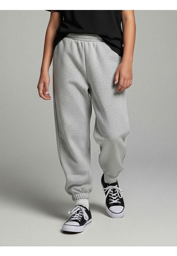 Sinsay - Spodnie dresowe balloon - szary. Kolor: szary. Materiał: dresówka