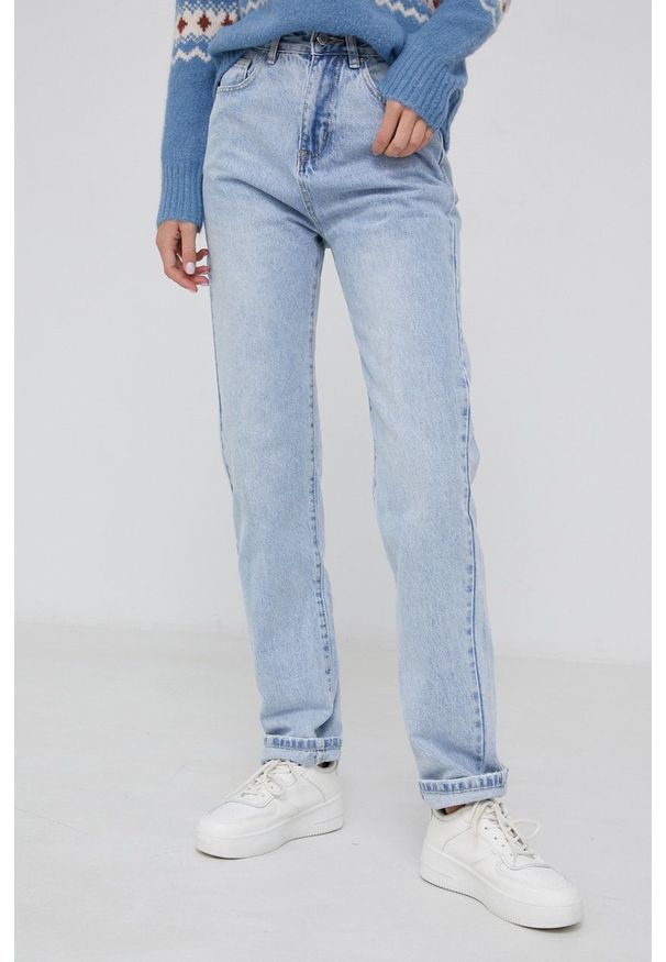Answear Lab - Jeansy. Stan: podwyższony. Kolor: niebieski. Styl: wakacyjny