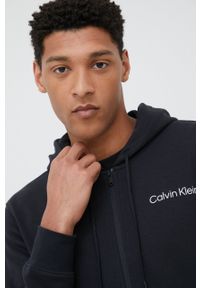 Calvin Klein Performance bluza męska kolor czarny z kapturem gładka. Okazja: na co dzień. Typ kołnierza: kaptur. Kolor: czarny. Materiał: dzianina. Wzór: gładki. Styl: casual