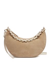 TOMMY HILFIGER - Tommy Hilfiger Torebka Moon Leather Crossover Suede AW0AW17537 Beżowy. Kolor: beżowy. Materiał: skórzane, zamszowe